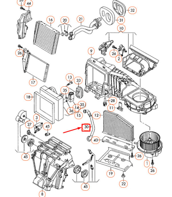 1K1260113D - NEW AUDI A3 8P A/C EVAPORATOR WATER DRAIN TUBE LHD 1K1260113D ORIGINAL