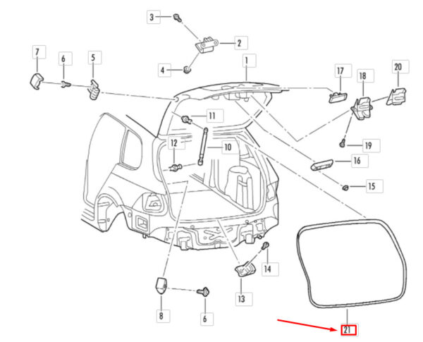 1K98277055AP - NEW VOLKSWAGEN GOLF VARIANT MK6 REAR LID RUBBER SEAL 1K98277055AP