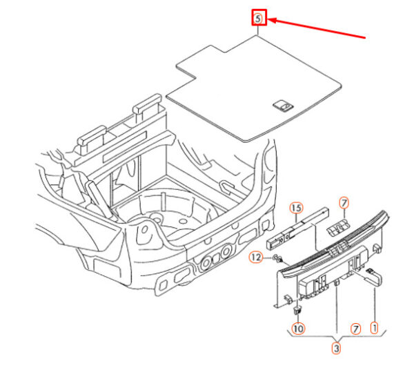 1Q0863463G1BS - NEW VOLKSWAGEN EOS LUGGAGE COMPARTMENT FLOOR COVER 1Q0863463G1BS