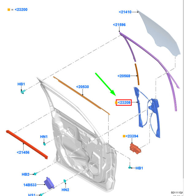 2345932 - FORD GALAXY MK3 Front Left Door Window Regulator 2345932 ORIGINAL