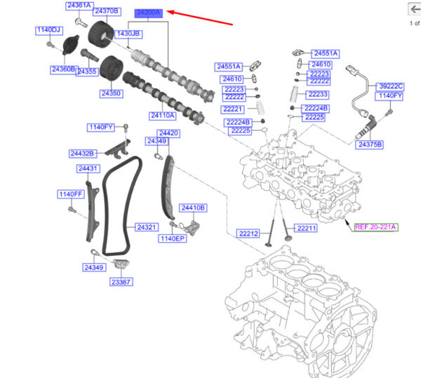 2420003050 - KIA CEED MK3 CD Exhaust Camshaft 2420003050 ORIGINAL