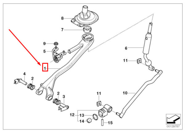 25117525646 - BMW X5 E53 Reinforced Shifting Arm 25117525646 7525646 ORIGINAL