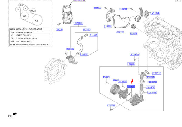 2512403HB0 - KIA NIRO MK1 Water Pump Gasket 2512403HB0 ORIGINAL