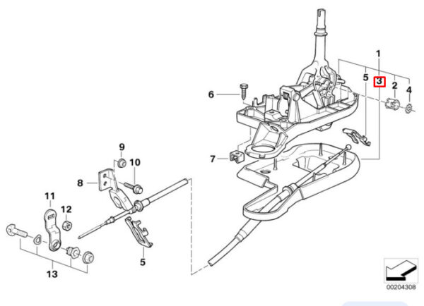 25161421441 - NEW BMW 7 E38 GEARBOX BOWDEN CABLE 25161421441 ORIGINAL