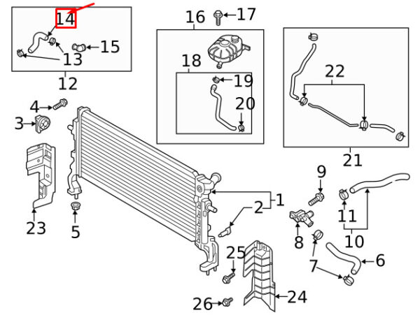 25412F2400 - KIA CEED MK3 CD Radiator Lower Hose Pipe 25412F2400 ORIGINAL