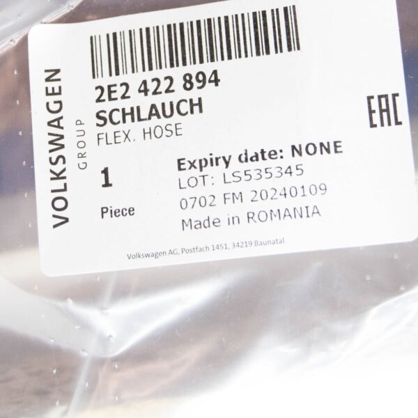2E2422894 - NEW VW CRAFTER 2E POWER STEERING EXPANSION TANK HOSE RHD 2E2422894 ORIGINAL