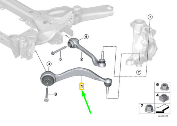 31106879544 - BMW 3 G20 Front Right Tension Strut With Hydraulic Mount 31106879544 ORIGINAL