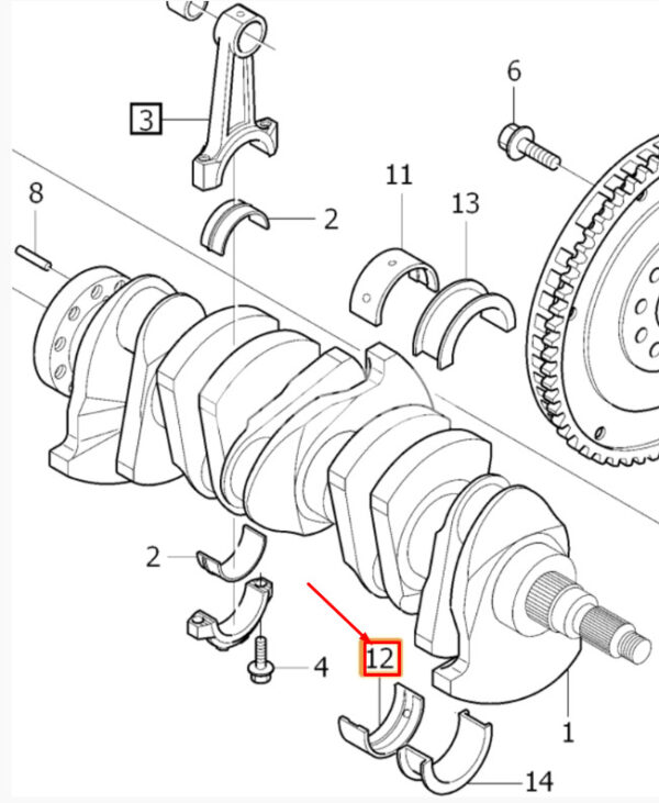31216072 - VOLVO V70 III BW MK3 Crankshaft Main Bearing Shell 31216072 ORIGINAL