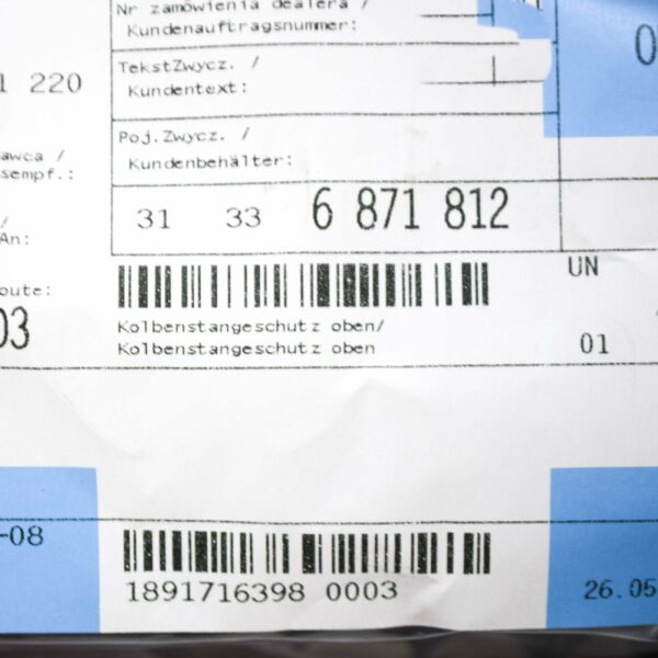 31336871812 - NEW BMW 3 G20 FRONT SUSPENSION STRUT BELLOWS 31336871812 ORIGINAL
