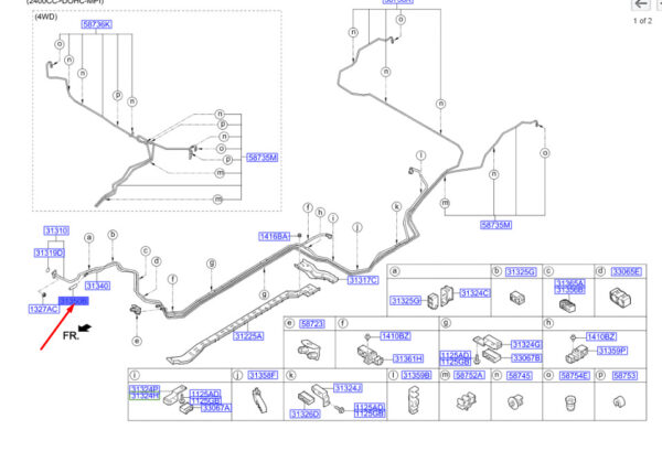 313543Q000 - HYUNDAI SANTA FÉ MK3 DM Vapor Hose 313543Q000 ORIGINAL
