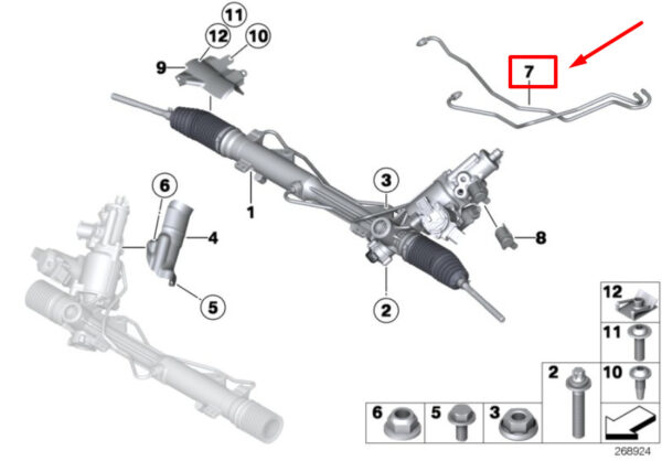 32106770008 - BMW 3 Coupe E92 Active Steering Pipes Set 32106770008 6770008 ORIGINAL