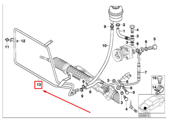 32411093638 - NEW BMW Z3 COUPE E36 POWER STEERING COOLING LINE 32411093638 1093638 ORIGINAL