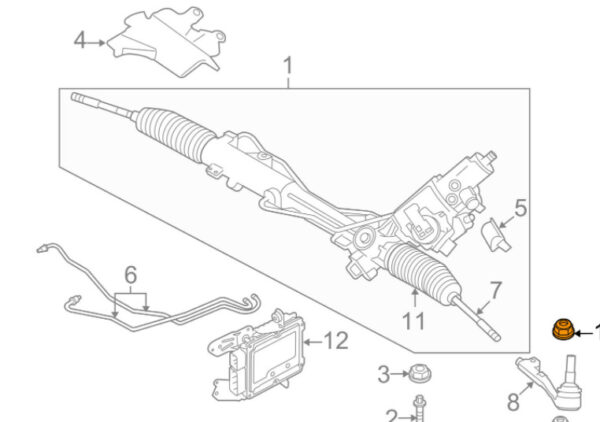 33306787062 - NEW BMW 1 F21 STEERING GEAR-OUTER TIE ROD NUT 33306787062 ORIGINAL