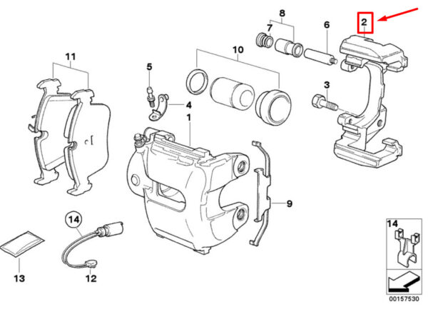 34116769095 - BMW 3 E90 Front Disc Brake Caliper Bracket 34116769095 6769095 ORIGINAL