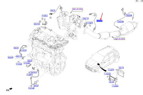 392102L050 - HYUNDAI i20 MK3 Oxygen Sensor 392102L050 ORIGINAL