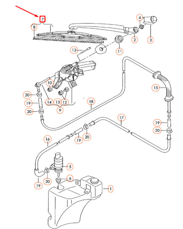 3B9955427 - NEW AUDI A6 AVANT C5 REAR WINDOW WIPER BLADE 3B9955427 ORIGINAL