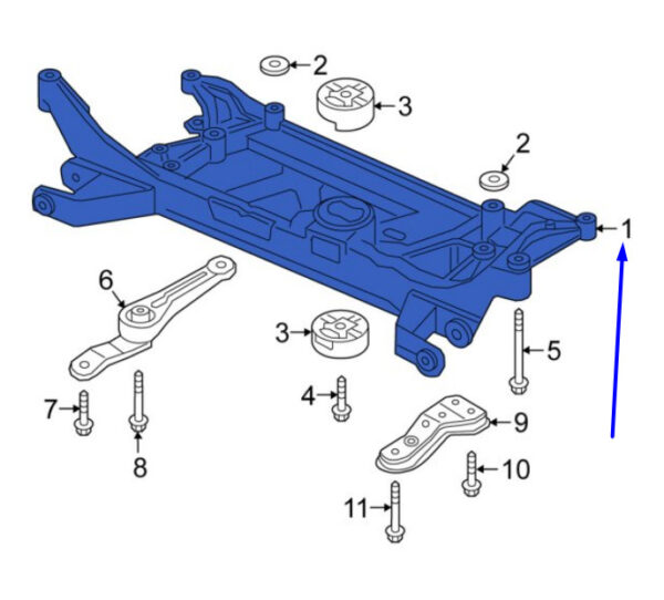 3Q0199369E - NEW VOLKSWAGEN PASSAT B8 3G FRONT SUSPENSION SUBFRAME 3Q0199369E ORIGINAL