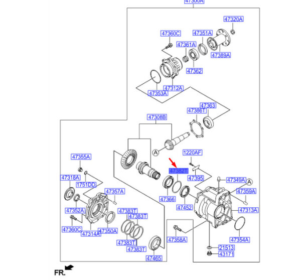 473263B218 - HYUNDAI SANTA FÉ MK3 DM Transfer Spacer 473263B218 ORIGINAL