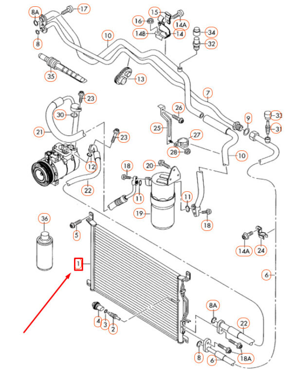 4E0260403Q - NEW AUDI A8 D3 A/C CONDENSER 4E0260403Q ORIGINAL