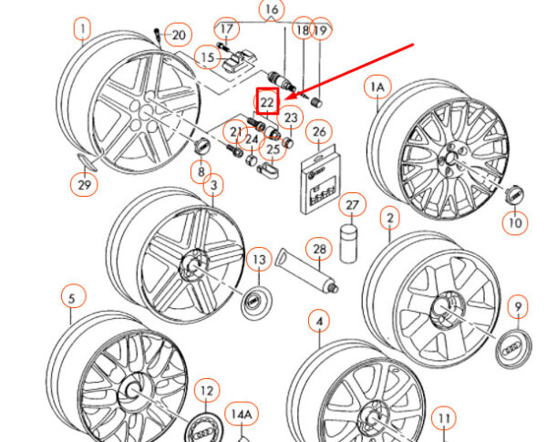 4F0698139B - AUDI A4 B7 Wheel Bolt 4F0698139B812 ORIGINAL