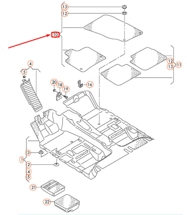 4G1863691AQA5 - NEW AUDI A6 C7 FRONT FLOOR MAT SET LHD 4G1863691AQA5