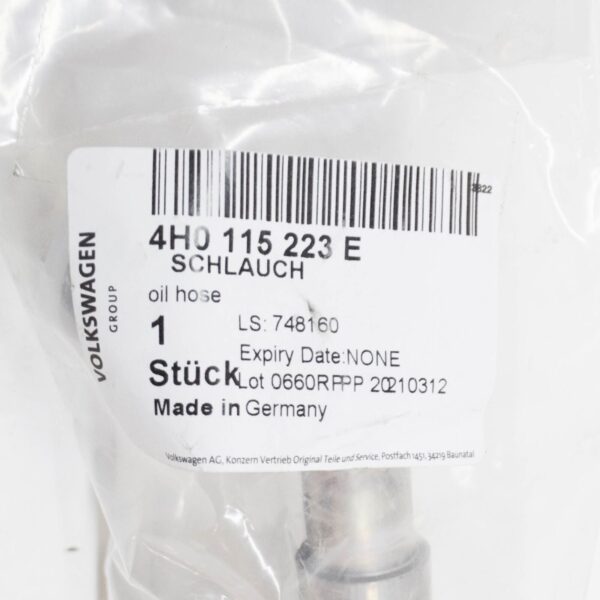 4H0115223E - NEW AUDI A8 4H D4 OIL HOSE 4H0115223E ORIGINAL