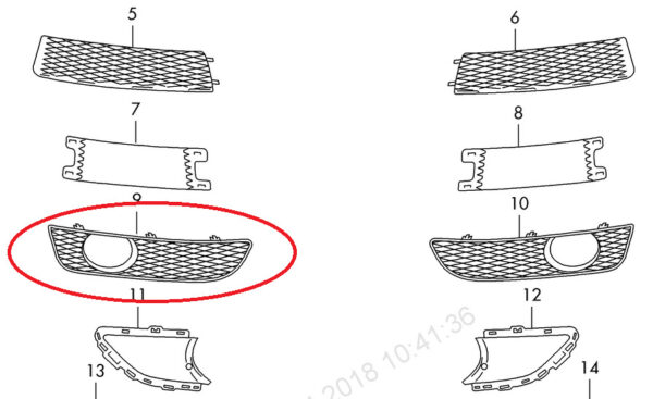 4L0807676C01C - NEW AUDI Q7 4L FRONT RIGHT FOG LIGHT GRILLE 4L0807676C01C S-LINE 2012