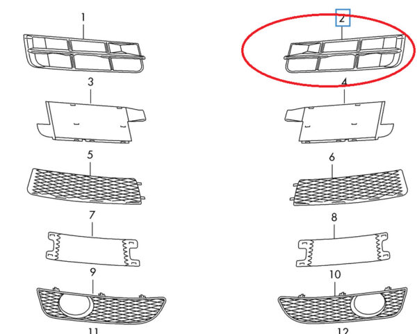 4L0807681B01C - AUDI Q7 4L Front Bumper Left Grille 4L0807681B01C S-Line 2012 ORIGINAL