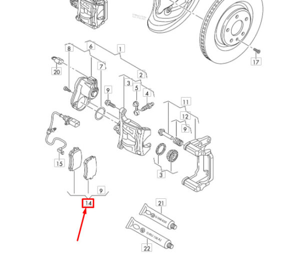 4M0698451P - AUDI A8 D5 Rear Wheel Brake Pads Set 4M0698451P ORIGINAL