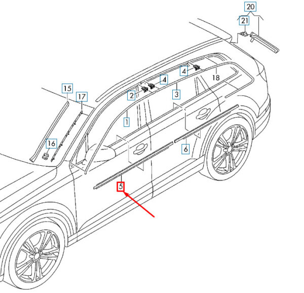 4M08532843Q7 - AUDI Q7 4M Front Right Door Window Slot Seal 4M08532843Q7 ORIGINAL
