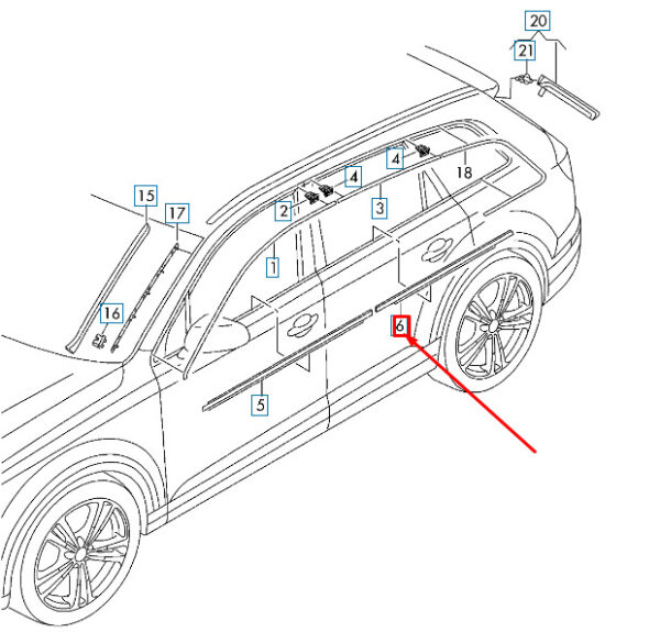 4M08537633Q7 - AUDI Q7 4M Rear Left Door Window Slot Seal 4M08537633Q7 ORIGINAL