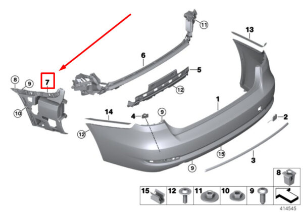 51127293775 - BMW 3 Gran Turismo F34 Rear Left Bumper Bracket 51127293775 7293775 ORIGINAL