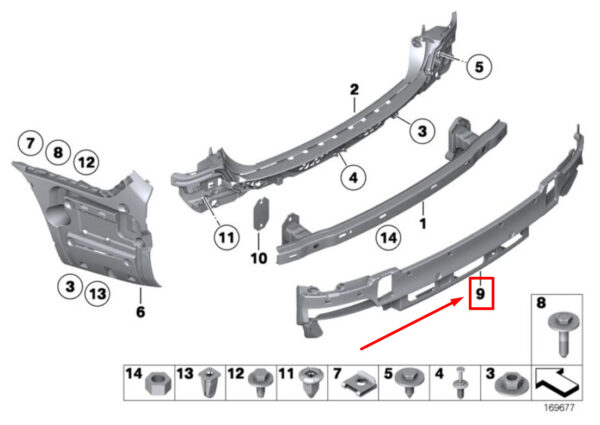 51127301226 - BMW 7 F01, F02 Rear Bumper Adapter 7301226 51127301226 ORIGINAL