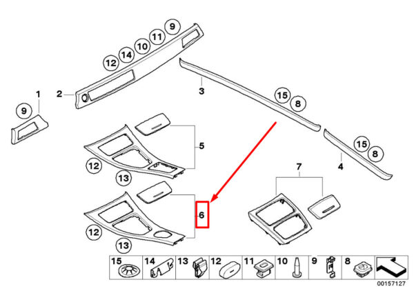 51166951578 - NEW BMW 3 COUPE E92 INTERIOR TRIM STRIPS 51166951578 6951578 ORIGINAL