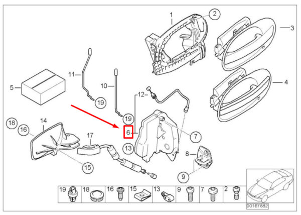 51227202133 - BMW 7 E65, E66, E67 Rear Left Door Lock 51227202133 7202133 ORIGINAL