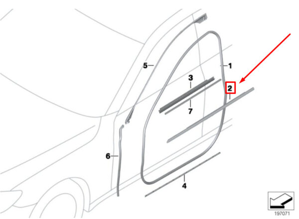 51337185228 - BMW 7 F01, F02 Front Right Door Channel Cover 7185228 51337185228 ORIGINAL