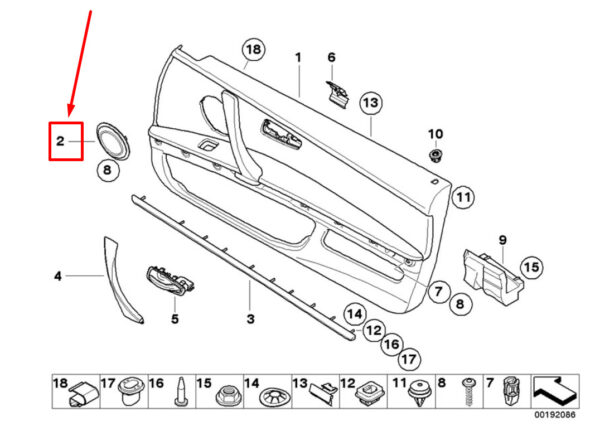 51416975503 - BMW 3 Coupe E92 Left Door Loudspeaker Cover 6975503 51416975503 ORIGINAL