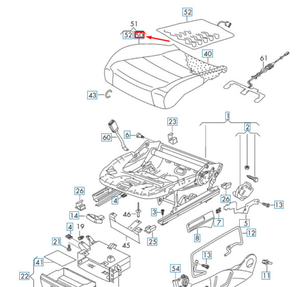 5GM881405AMJTO - NEW VOLKSWAGEN GOLF 5G MK7 FRONT LEFT SEAT COVER 5GM881405AMJTO ORIGINAL