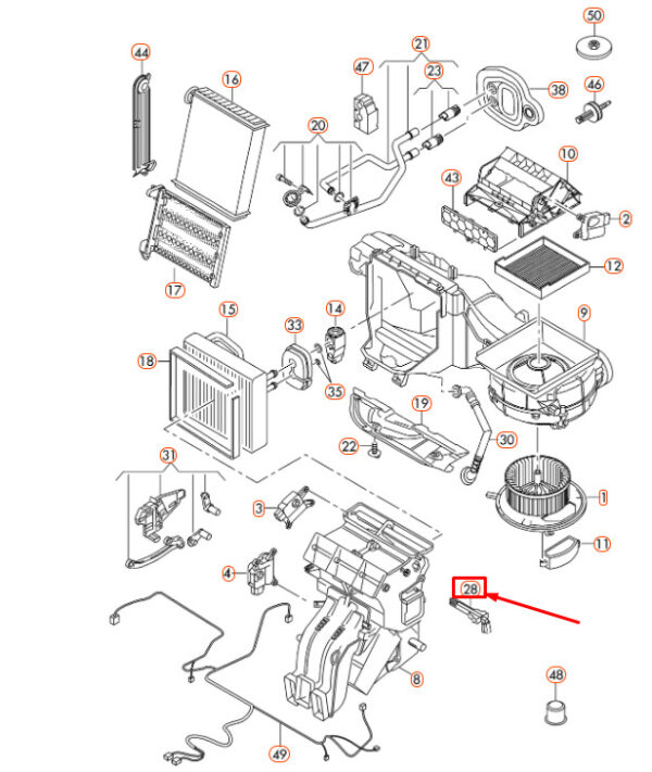5Q0907543A - NEW AUDI A3 8V EVAPORATOR TEMPERATURE SENSOR 5Q0907543A ORIGINAL