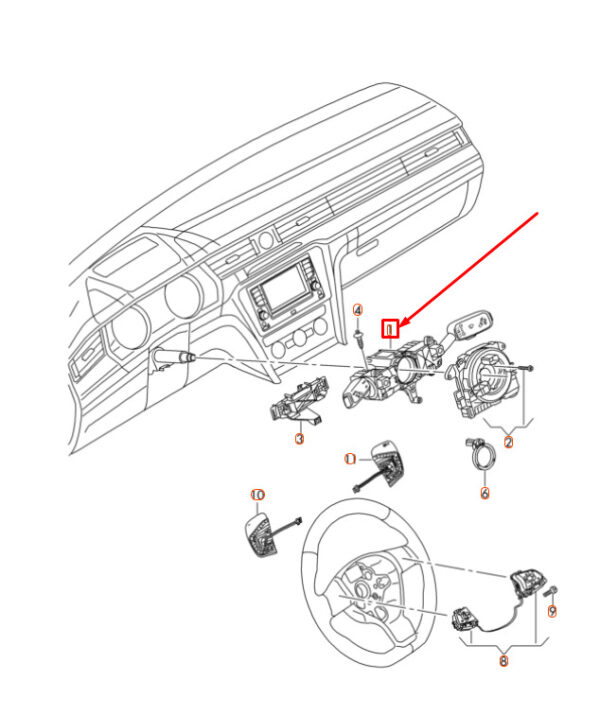 5Q0953502MIGI - NEW VW PASSAT B8 3G STEERING COLUMN COMBINATION SWITCH 5Q0953502MIGI