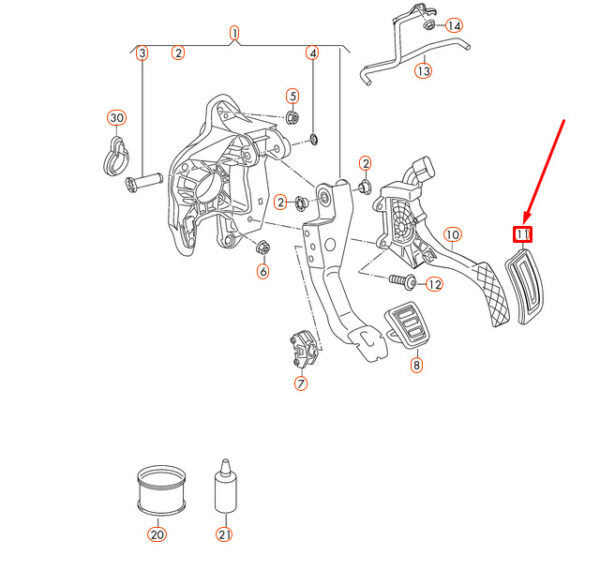 5Q2721647A - NEW AUDI A1 8X ACCELERATOR PEDAL CAP RHD 5Q2721647A