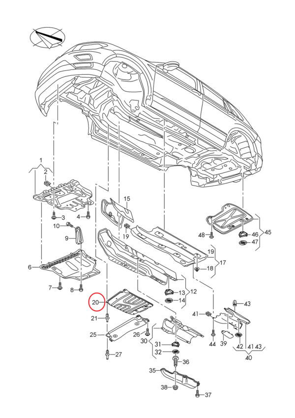 5QA825230 - NEW VOLKSWAGEN TIGUAN 5Q ENGINE UNDERTRAY METAL SHIELD 5QA825230