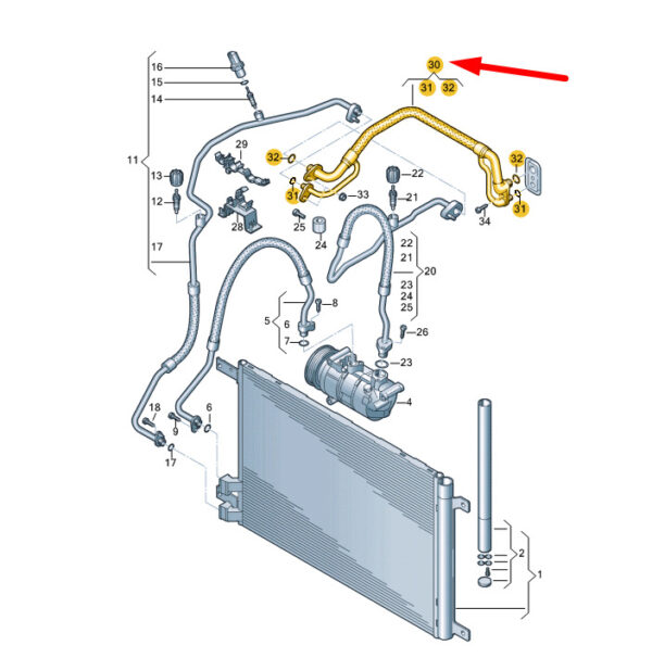 5QC816738B - NEW VW TOURAN 5T COOLANT PIPE WITH INNER HEAT EXCHANGER RHD 5QC816738B ORIGINAL