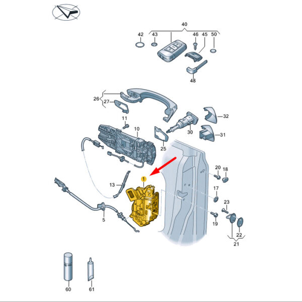 5TB837016D - NEW VOLKSWAGEN ARTEON 3H7 FRONT RIGHT DOOR LOCK LHD 5TB837016D ORIGINAL