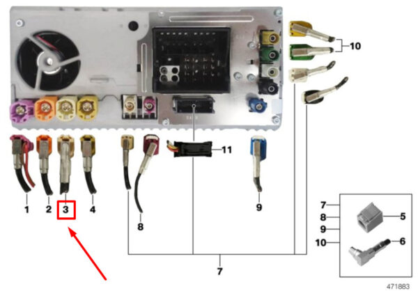 61116991507 - BMW 5 G30 Aux In / Usb Repair Module 61116991507 6991507 ORIGINAL