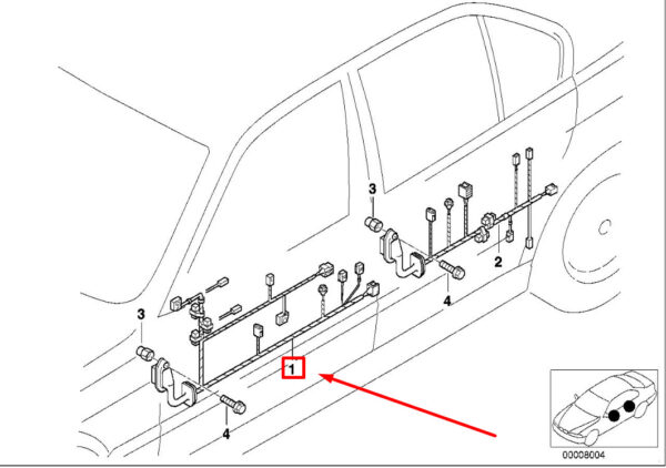 61129175878 - BMW 5 E60 Front Left Door Wiring Cables 9175878 61129175878 ORIGINAL