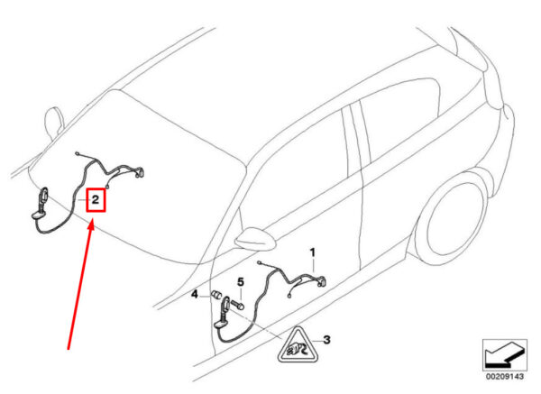 61129260924 - BMW 1 Cabrio E88 Co-Driver Door Wiring Set 9260924 61129260924 ORIGINAL