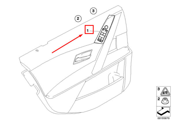 61316951915 - BMW 5 E60 Front Left Door Window Switch 6951915 61316951915 ORIGINAL