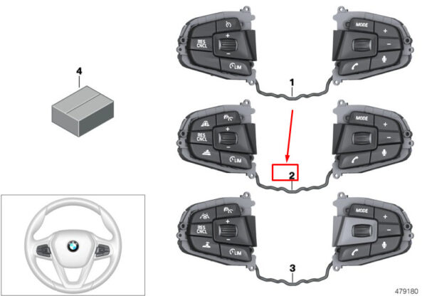 61319385663 - BMW X3 G01, F97 Steering Wheel Multifunction Switches 61319385663 ORIGINAL