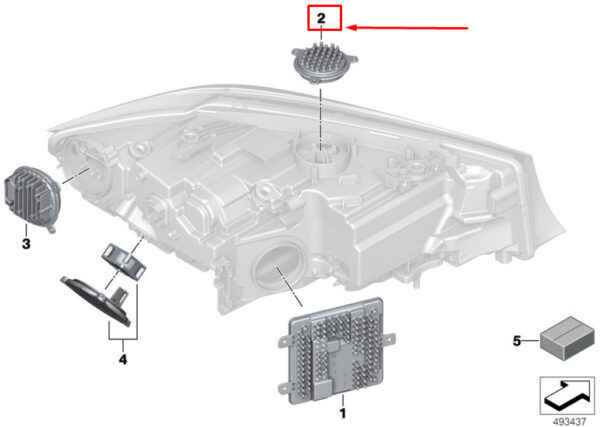 63118496134 - BMW 3 G20 Daytime Driving Lights LED Module 63118496134 ORIGINAL